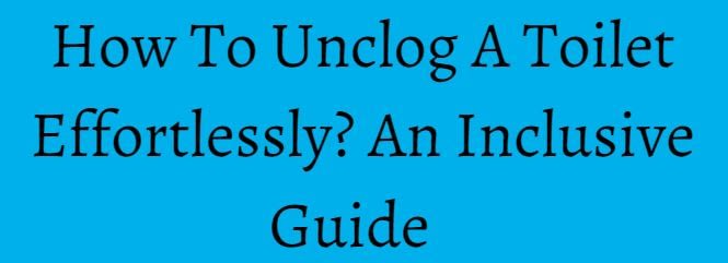 How To Unclog A Toilet Effortlessly
